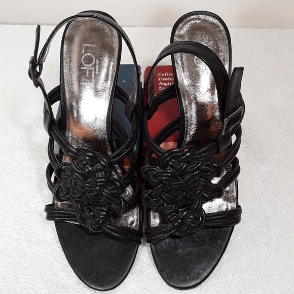 LOFT black heels sandal shoes with slingback strap - Picture 8 of 8